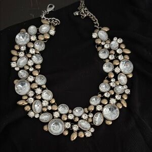 Elegant Gold and Silver Statement Necklace